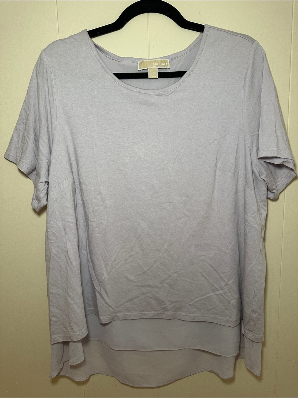 Michael Kors Soft Lavender Layered Short-Sleeve Top